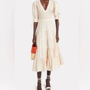 ULLA JOHNSON - Wilda Dress Oatmeal/ Cream - Size M